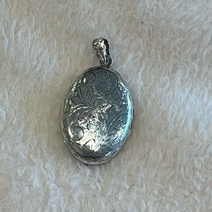 Antique Sterling Silver Oval Locket Pendant